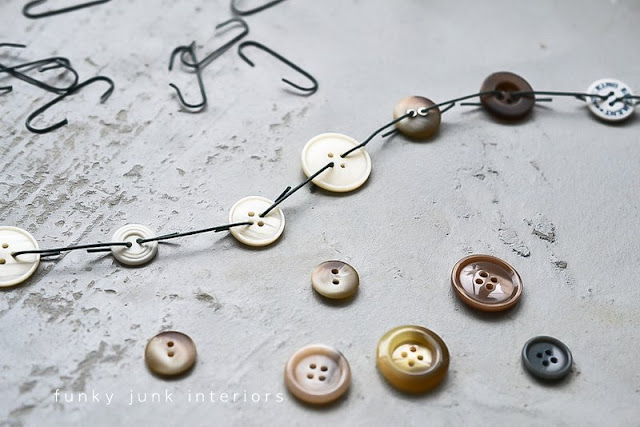 Learn how to make a super simple and adorable button garland for Christmas decorating! All you need are buttons and ornament hooks!