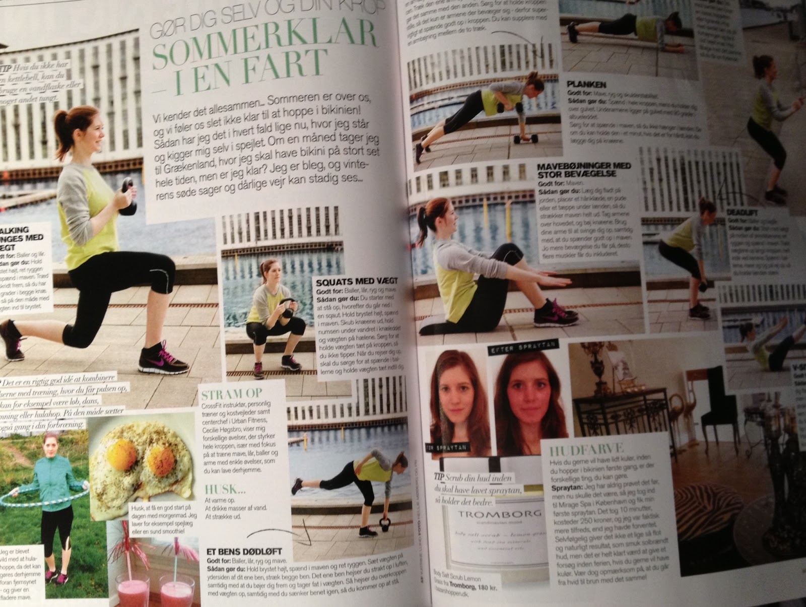 Artikel i Bazar sommerklar, bazar, artikel, frk. lund, katrine, vi unge, træning, spraytan, fif, øvelser