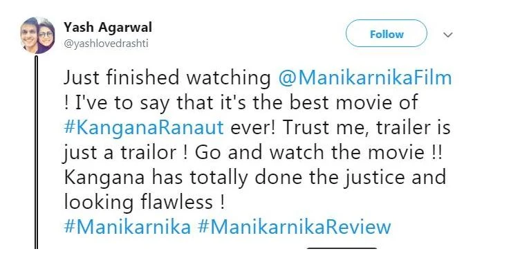 manikarnika first day collection and movie review- back to bollywood