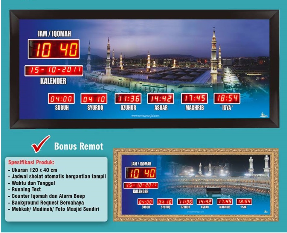 Toko Jam Jadwal Sholat Digital Masjid Di Tangerang TELEPON DAN ALAMAT
