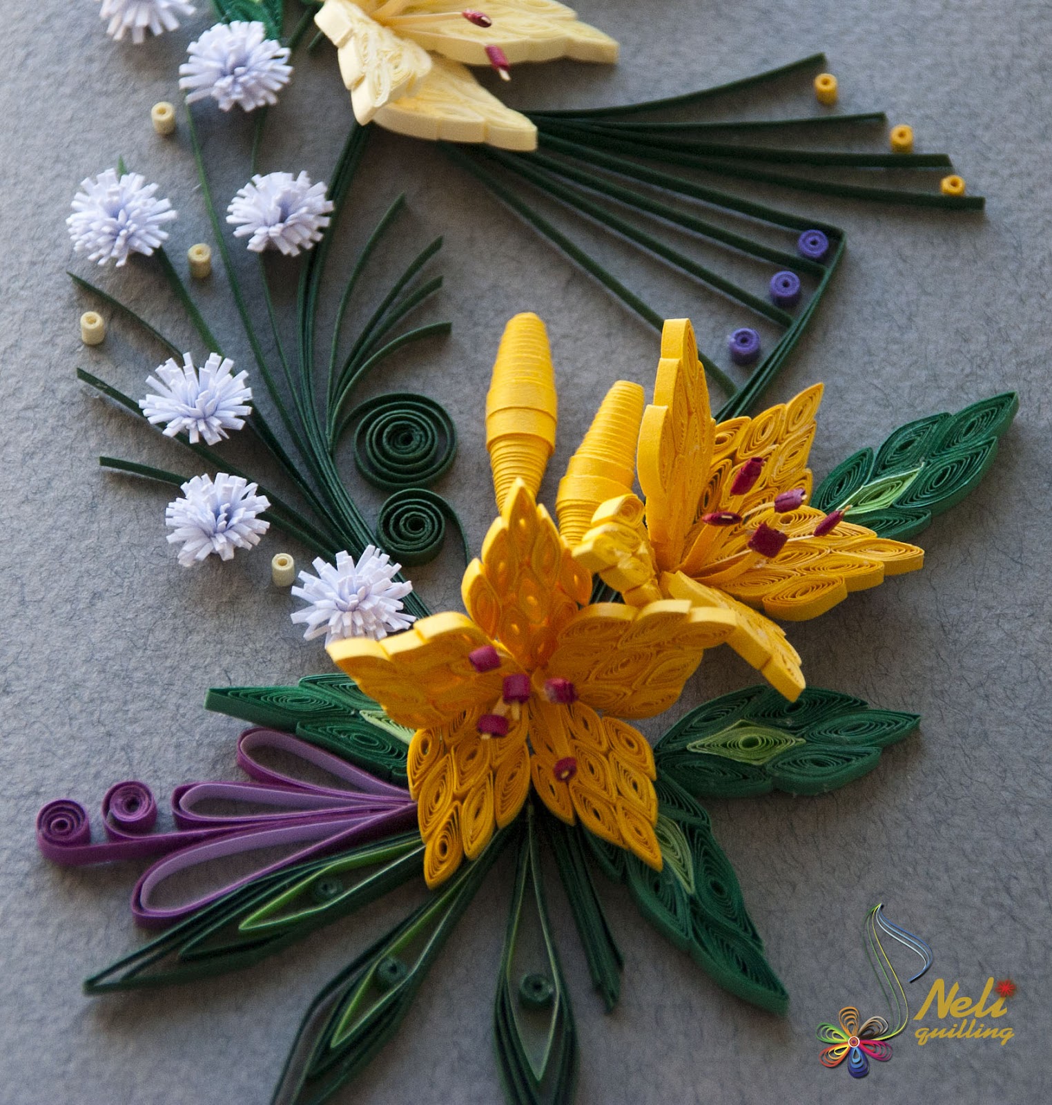 Neli Quilling Art Quilling card yellow flowers