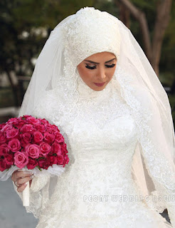 فساتين زفاف للمحجبات , صور فساتين افراح اسلامية , احدث فساتين زفاف محجبات