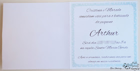 convite artesanal provençal anjinho batismo batizado azul branco