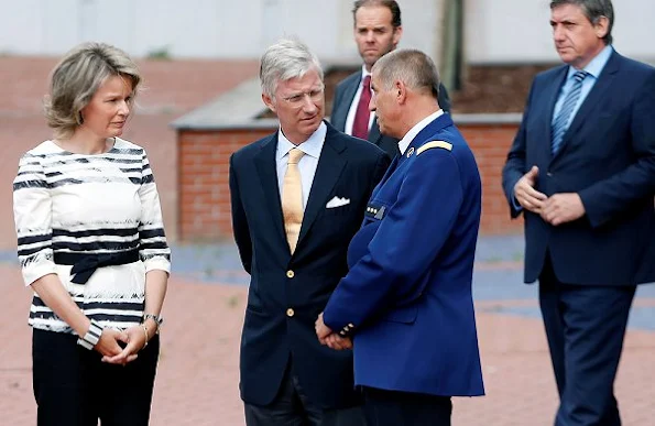 King Philippe and Queen Mathilde of Belgium visited the police station in the Charleroi city center.