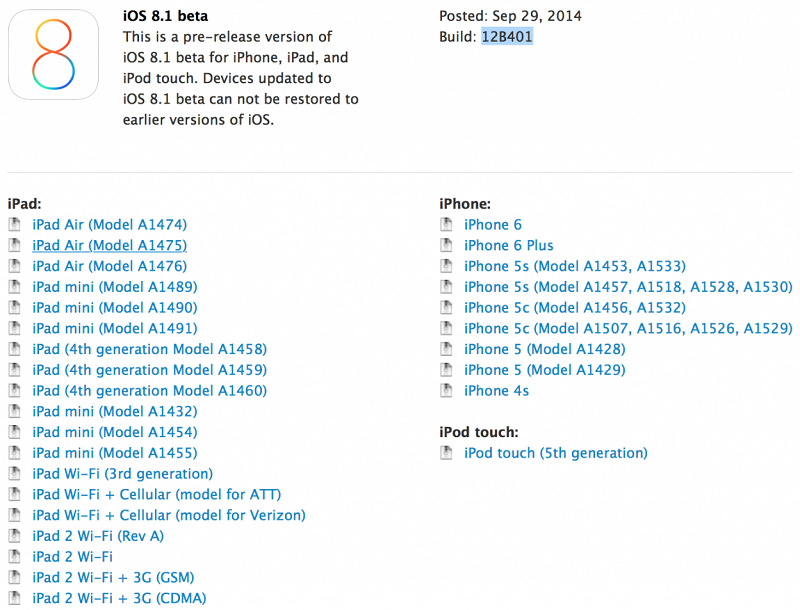 Download iOS 8.1 Beta 1 Firmware IPSW for iPhone, iPad ...