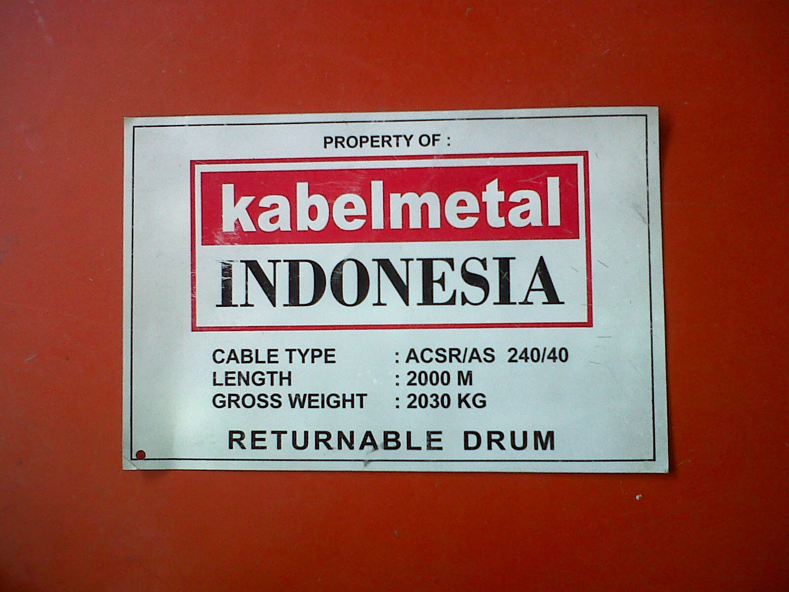 PLAT IDENTITAS KABEL METAL