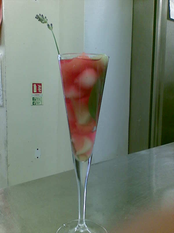 Desserts Galia Melon Pearls in Pink Champagne Jelly