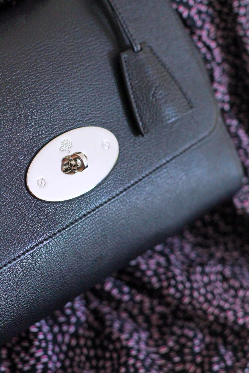 Mulberry black leather medium Lily handbag - London style blogger