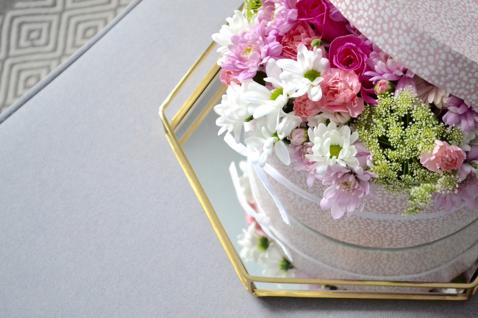 DIY Faux and Fresh Flower Bouquet Box - Dainty Dress Diaries