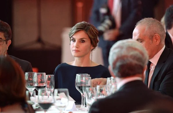 King Felipe and Queen Letizia attended the El Pais 40th anniversary dinner. Cortana Valentina Dress