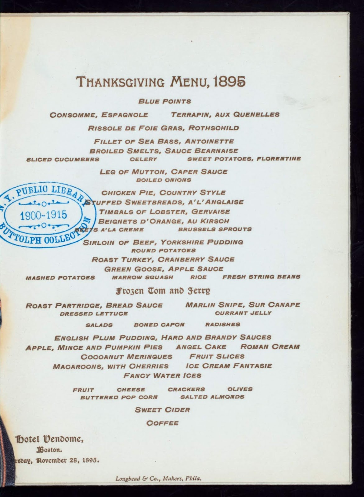 What kind of thanksgiving dinners is harveys serving this year