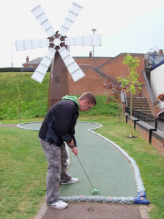 The very BIG minigolf windmill at Oddballs Crazy Golf course in Cleethorpes