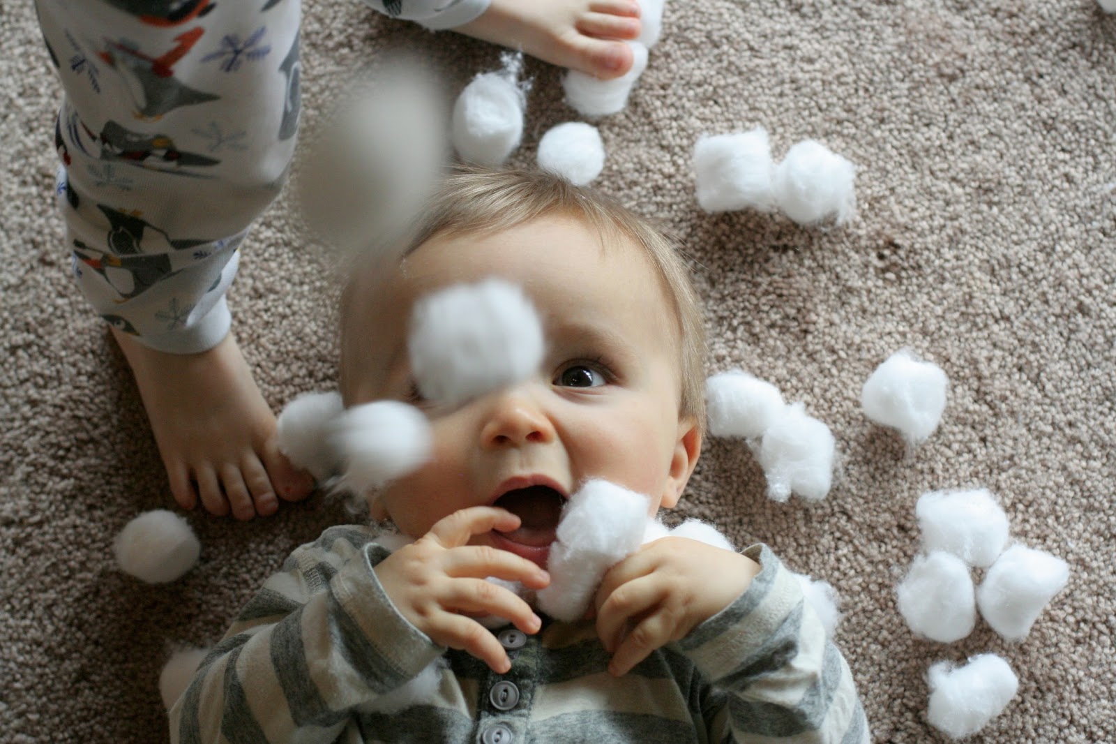 Baked Cotton Balls and Cotton Ball Sensory