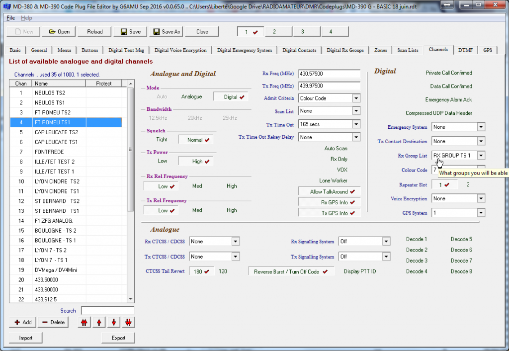 F5IRO Freddy: Programmation d’un Codeplug simplifié TYT MD-380 & MD-390 (G)