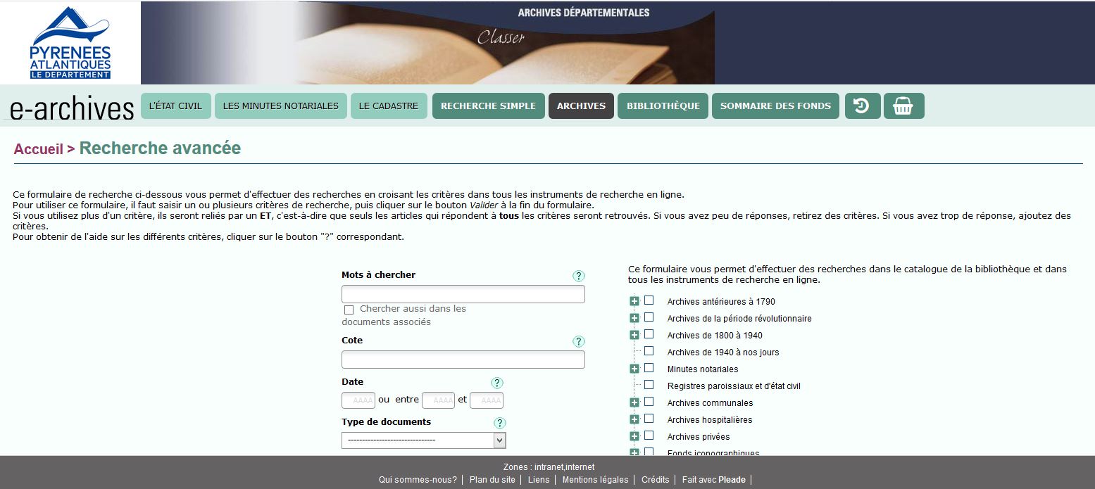 Archives Departementales Des Pyrenees Atlantique En Ligne Retours vers les Basses-Pyrénées: Les inaccessibilités des archives  départementales des Pyrénées-Atlantiques
