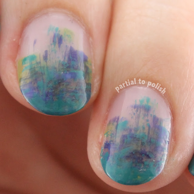 Blue & Green Negative Space Dry Brush Gradient Featuring Girly Bits I've Got High Hoops