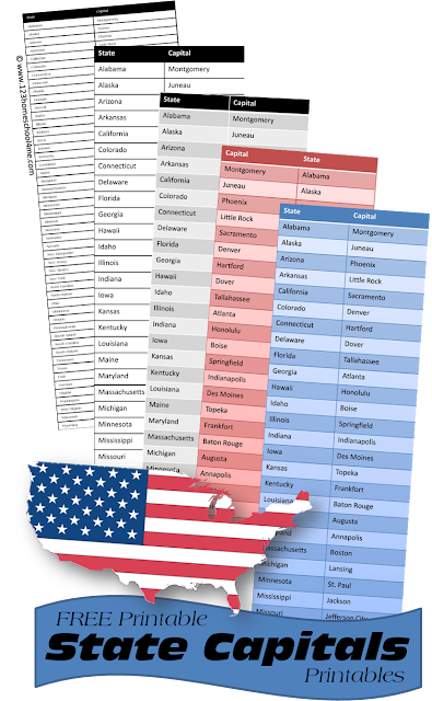 FREE State Capitals List