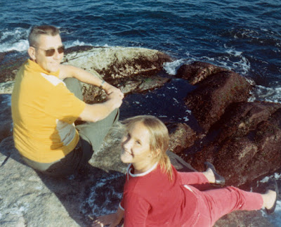 Kristi and Dad at Beaver Tail in Rhode Island, circa 1967