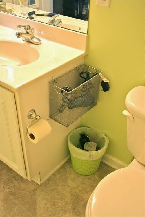 Use Baskets for the storage of daily used  appliances in your bathroom