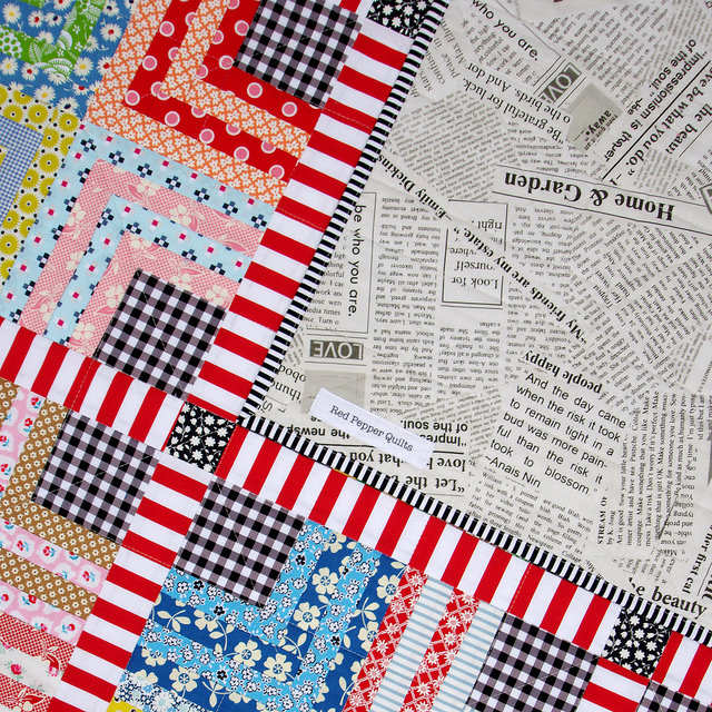 Quarter Log Cabin & Gingham Quilt - backing fabric | Red Pepper Quilts