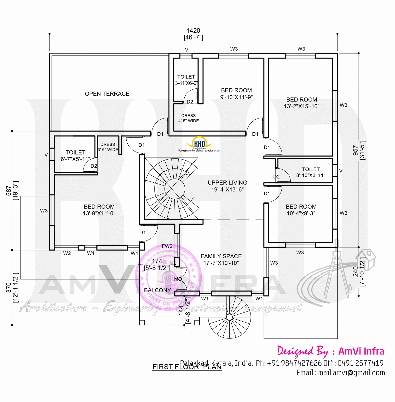 House concept rendering with floor plan | Home Kerala Plans