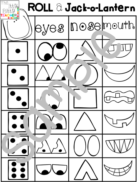 Itty Bitty Teacher: Roll a Jack-o-Lantern Craftivity
