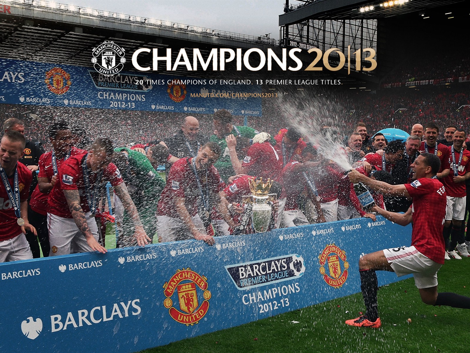 Manchester united 20 Times champions of england celebration wallpaper