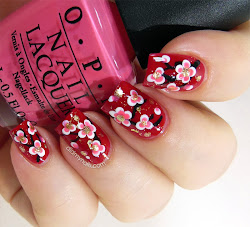 nail flower asian chinese coolnailsart nails flowers blossom cherry slanted shape stamping