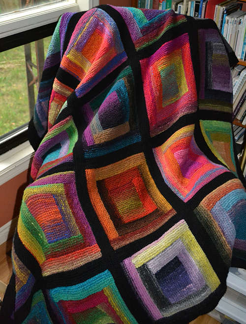 Daily Knitting Patterns Paintbox Log Cabin Blanket