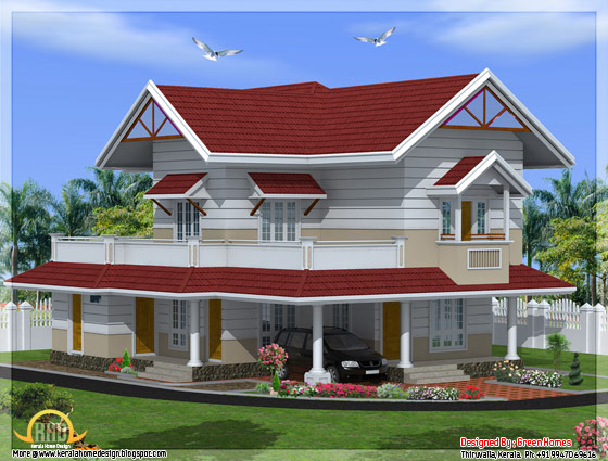 2100 Sq. Feet 3 bedroom Kerala style house - Kerala Home Design and ...