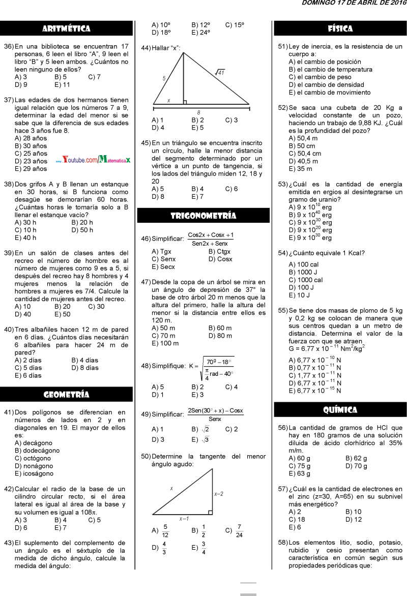 preguntas de matematicas en examen de admision examen admisi 211 n villarreal 2018 2019 universidad preguntas de matematicas en examen de admision examen admisi 211 n villarreal 2018 2019 universidad