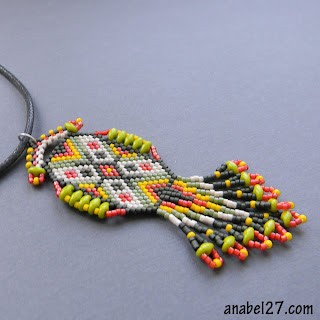 купить индейское украшение ацтекский кулон из бисера этника украина