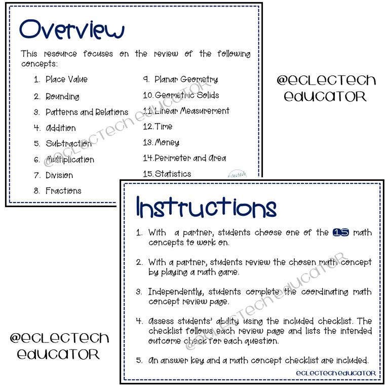 Eclectech Educator: Year End Math Review