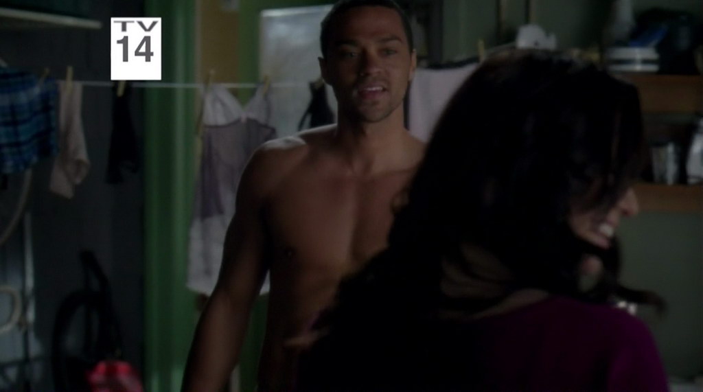 Jesse Williams is shirtless on the episode "This is How We Do It"...