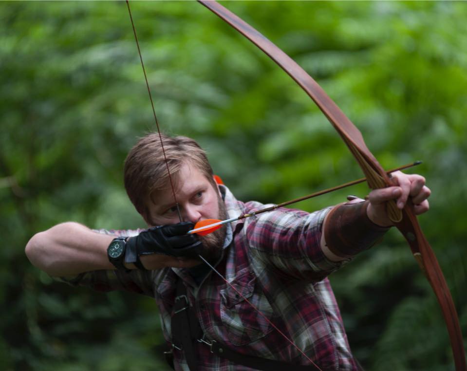 Short recurve medieval bow cosplay and reenactments archery.