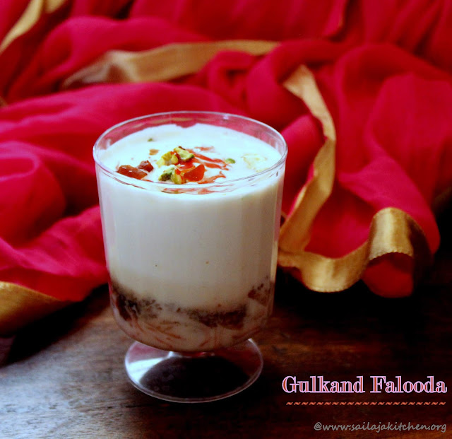images of Gulkand Falooda / Gulkand Faluda / Dry Rose Petal Falooda / Falooda Recipe - Summer Drinks