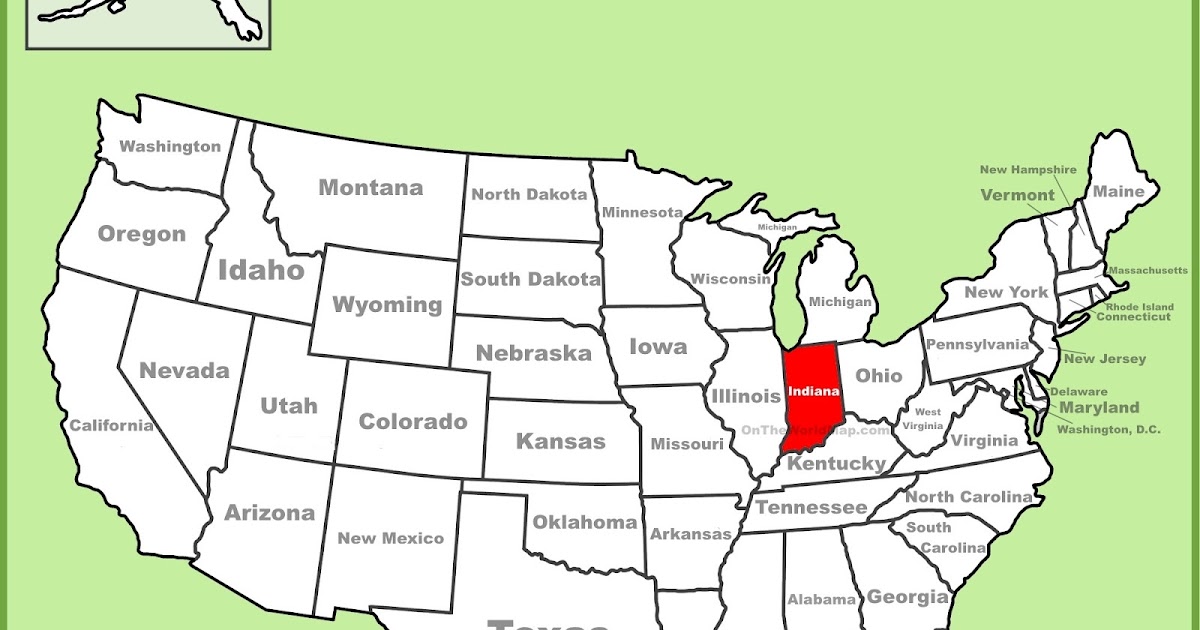 Map of Indiana State Map of USA