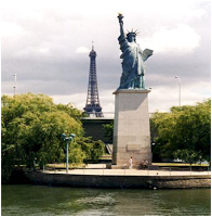 Patung yang melambangkan kebebasan ini dibangun di pulau liberty, di muara sungai hudson. tepatnya b
