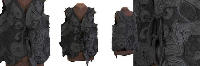 Space Oddity Black wool and linen sculpted vest from secret lentil