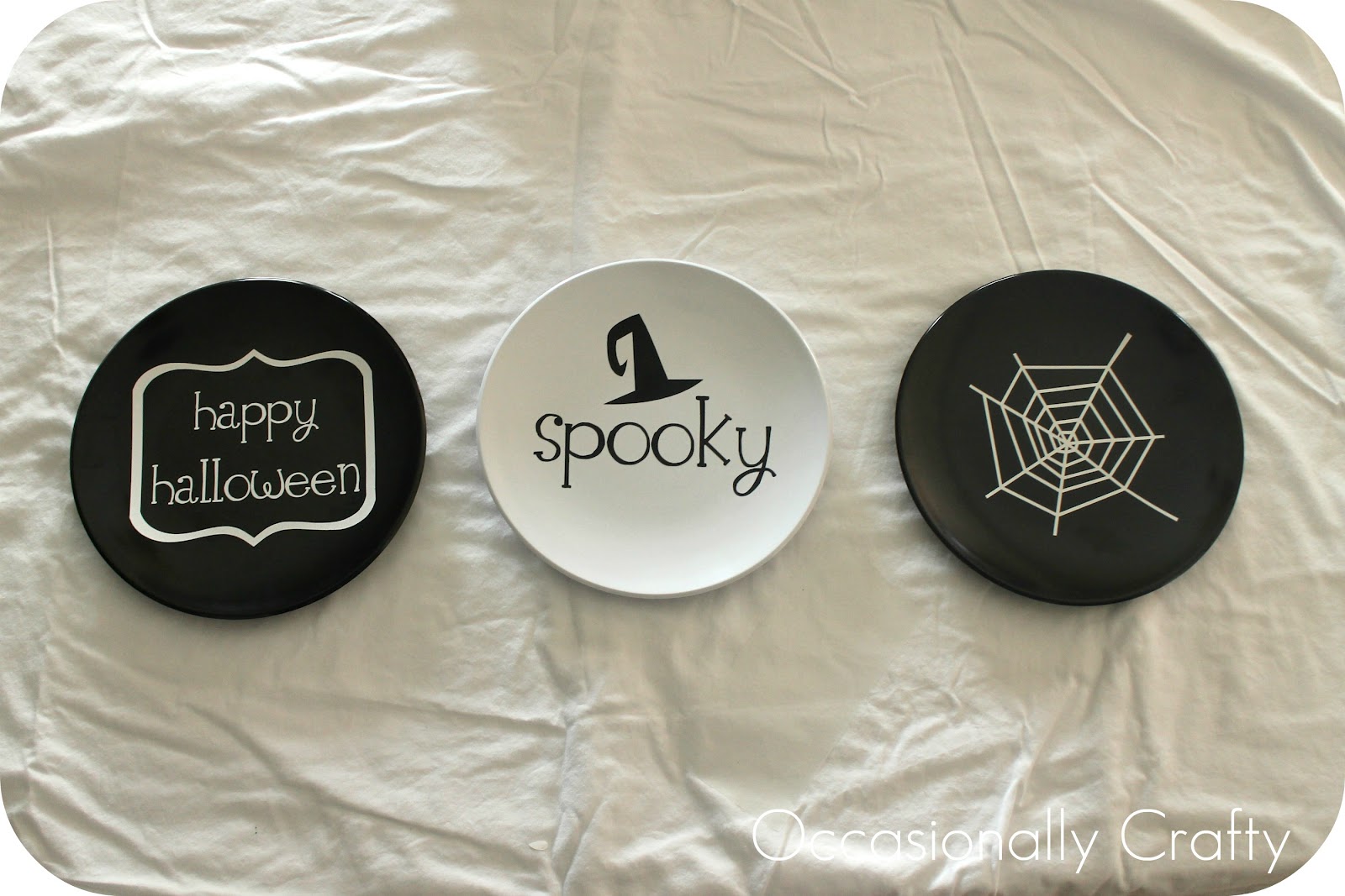Halloween Vinyl Plates Inspired by Cupcake Toppers Occasionally