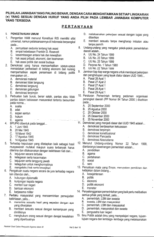 37++ Contoh soal tes cpns guru pai sd info