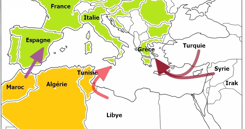 histgeolb Les routes des migrants en Méditerranée