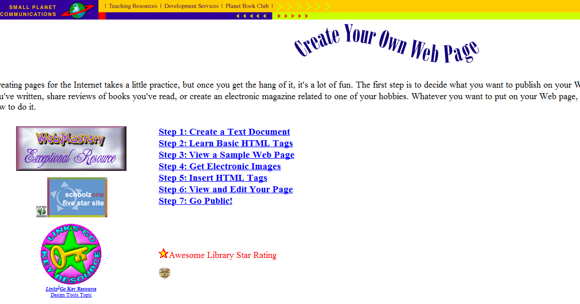 Tech coach create your own web page