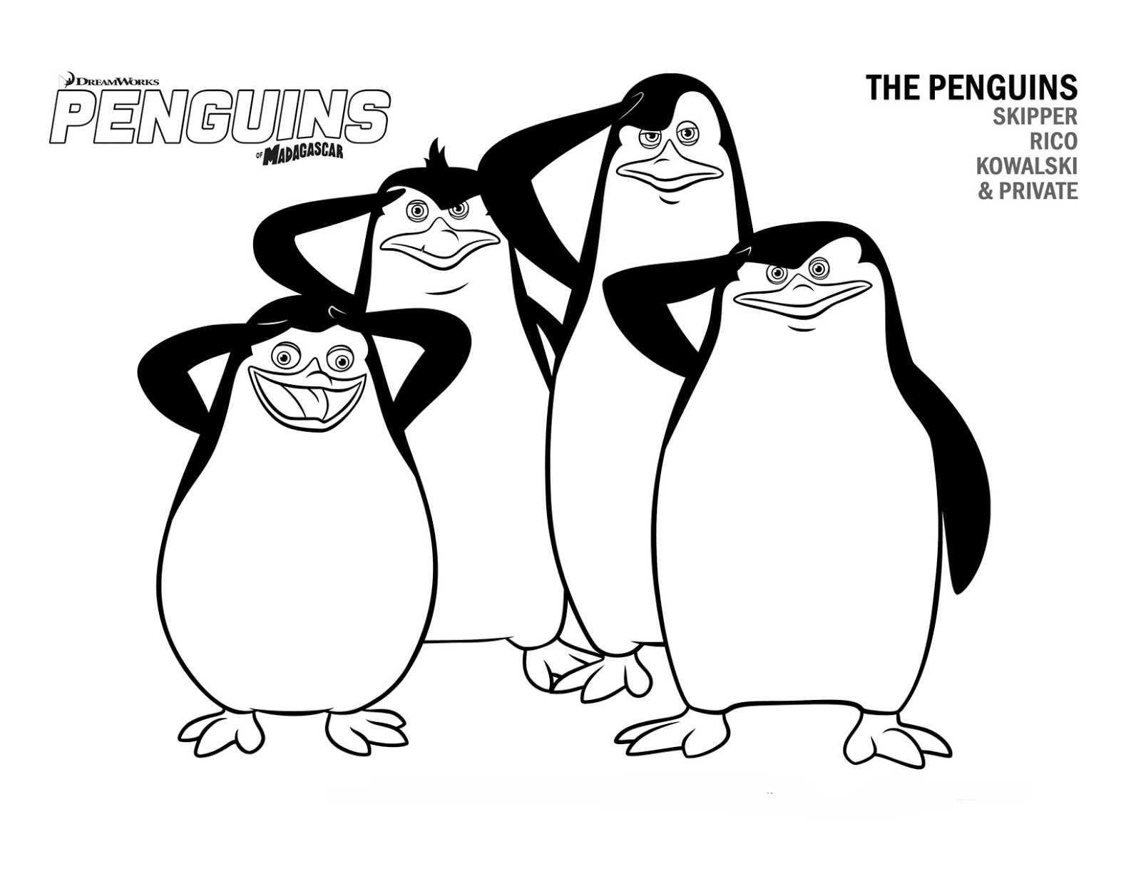 Ausmalbilder Die Pinguine aus Madagascar - Ausmalbilder