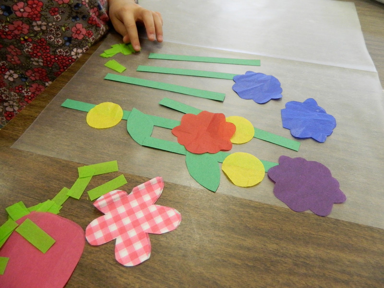 the vintage umbrella tissue paper/contact paper projects