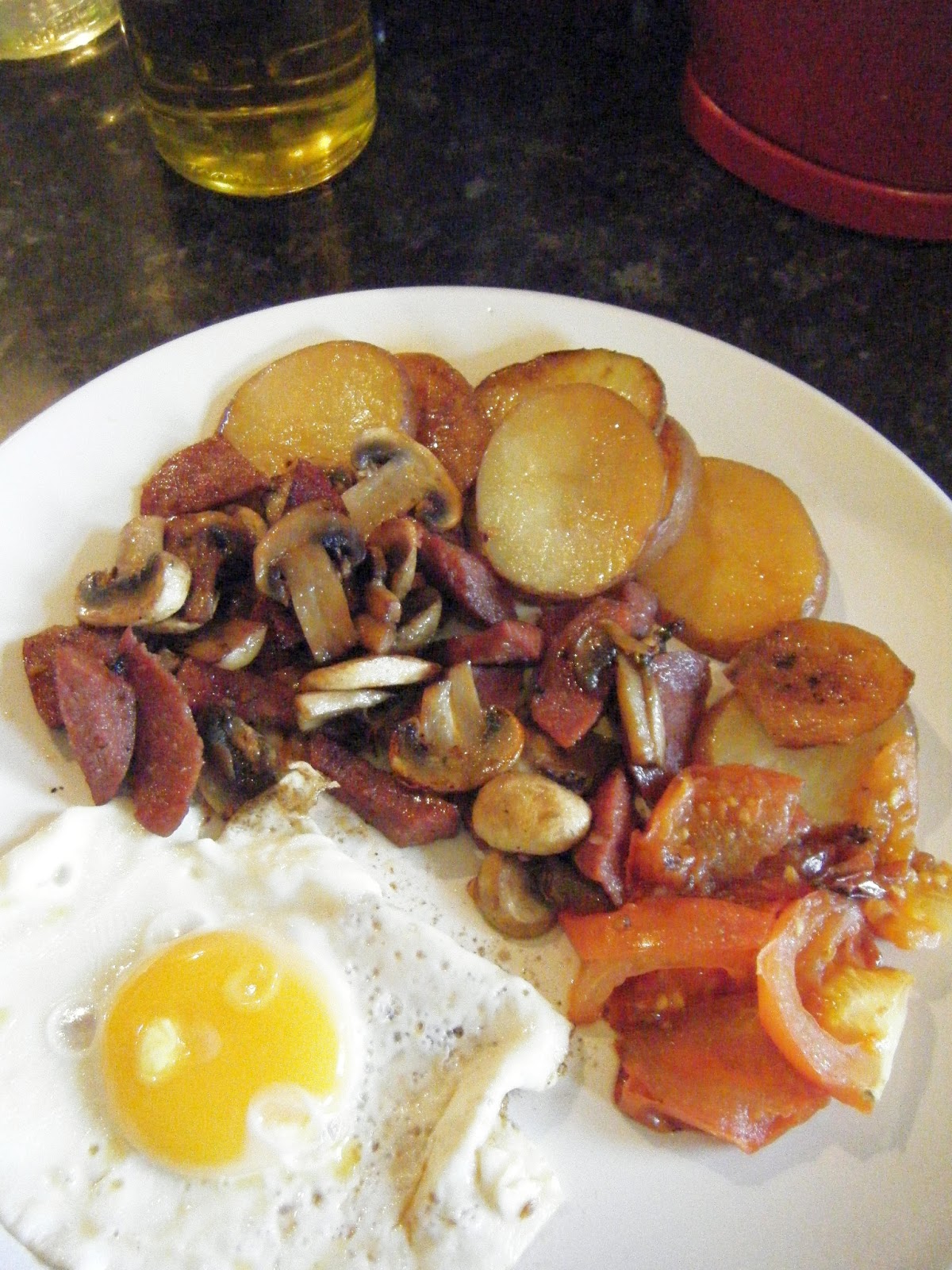 Thomas Yaeger's Transcendental Kitchen Salami Breakfast with Hash Browns