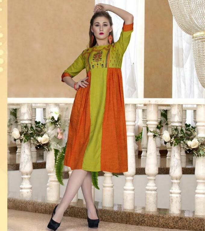 Oli rayon Embroidered Party wear kurtis wholesaler