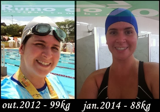Rumo aos 70kg: ANTES E DEPOIS Natação