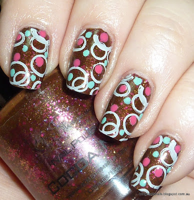 KBShimmer Cocoa Nut with stamping and polka dots