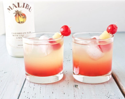 MALIBU SUNSET COCKTAIL MIXED DRINKS #drink